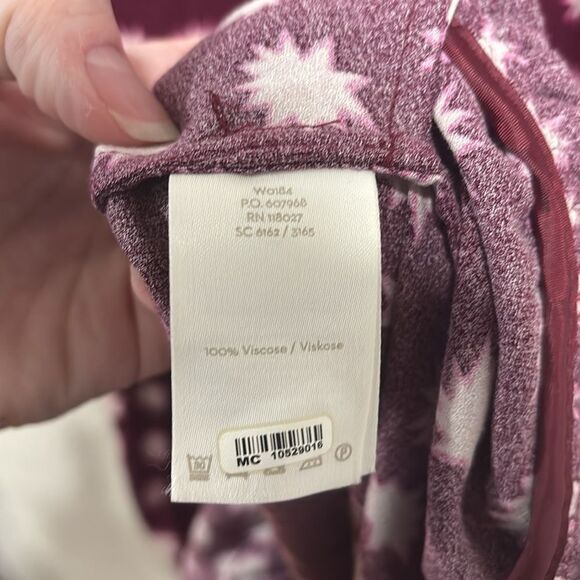 Boden Burgundy Starburst Tiered Dress Size US 6 - Picture 7 of 9